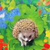 Flowers And The Hedgehog Diamond Painting