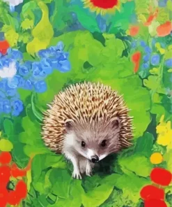 Flowers And The Hedgehog Diamond Painting