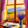 Flowers On A Window Ledge Diamond Painting