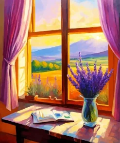 Flowers On A Window Ledge Diamond Painting