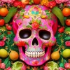 Flowers Skull Art Diamond Painting