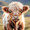 Fluffy Baby Brown Cow Diamond Painting