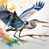 Flying Heron Bird Diamond Painting