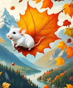 Flying Mouse Fall Diamond Painting