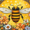 Folk Art Bee Art Diamond Painting