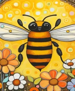 Folk Art Bee Art Diamond Painting