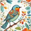 Folk Art Bird Diamond Painting