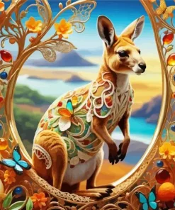 Forest Kangaroo Diamond Painting