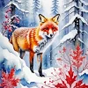 Fox In Snow Diamond Painting
