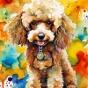 French Brown Poodle Diamond Painting
