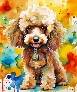 French Brown Poodle Diamond Painting