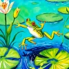 Frog And Lily Pad Art Diamond Painting