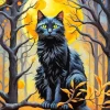 Full Moon And Cat Diamond Painting