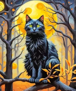 Full Moon And Cat Diamond Painting