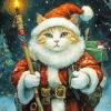 Funny Christmas Cat Art Diamond Painting