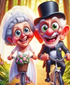 Funny Old Couple Wedding Diamond Painting