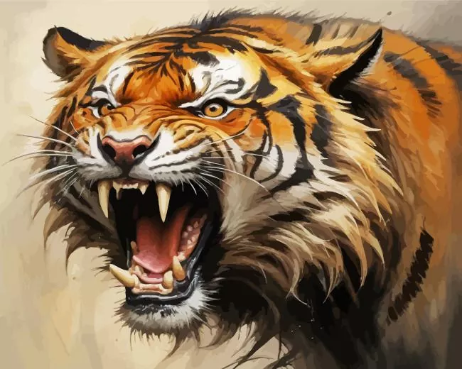 furious tiger Diamond By Numbers Furious Tiger Diamond Painting