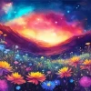 Galaxy Flowers Magic Diamond Painting