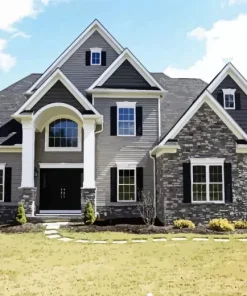 Grey House Diamond Painting