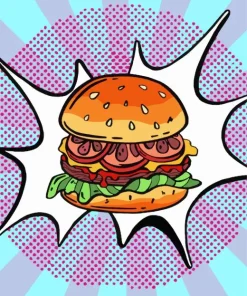 Hamburger Pop Art Diamond Painting