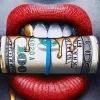 Lips Biting Money Diamond Painting