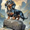 Long Haired Dachshund Diamond Painting