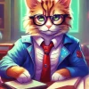 Nerd Cat Art Diamond Painting