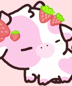 Pink Cow Diamond Painting