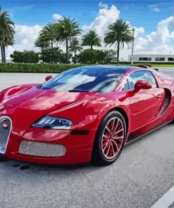 Red Bugatti Veyron Diamond Painting