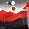 Red Forest Art Diamond Painting
