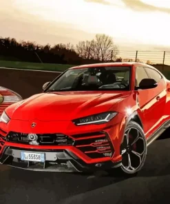 Red Lamborghini Truck Diamond Painting