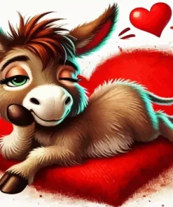 Romantic Donkey Art Diamond Painting