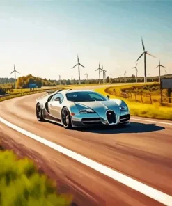 Silver Bugatti Veyron Diamond Painting