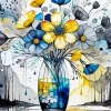 Splash Flower In Glass Vase Art Diamond Painting