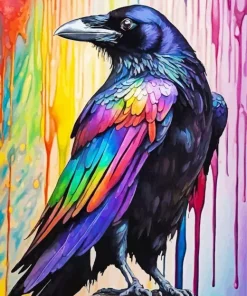 Splatter Colorful Raven Diamond Painting