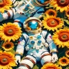 Sunflowers Astronauts Diamond Painting