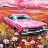 Vintage Pink Car Diamond Painting