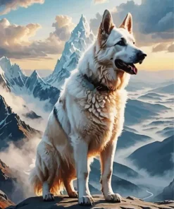 White German Shepherd Dog Diamond Painting