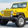 Yellow Jeep Wrangler Car Diamond Painting