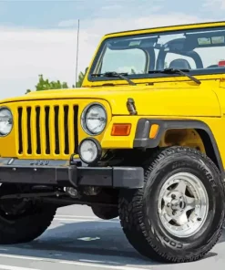 Yellow Jeep Wrangler Car Diamond Painting